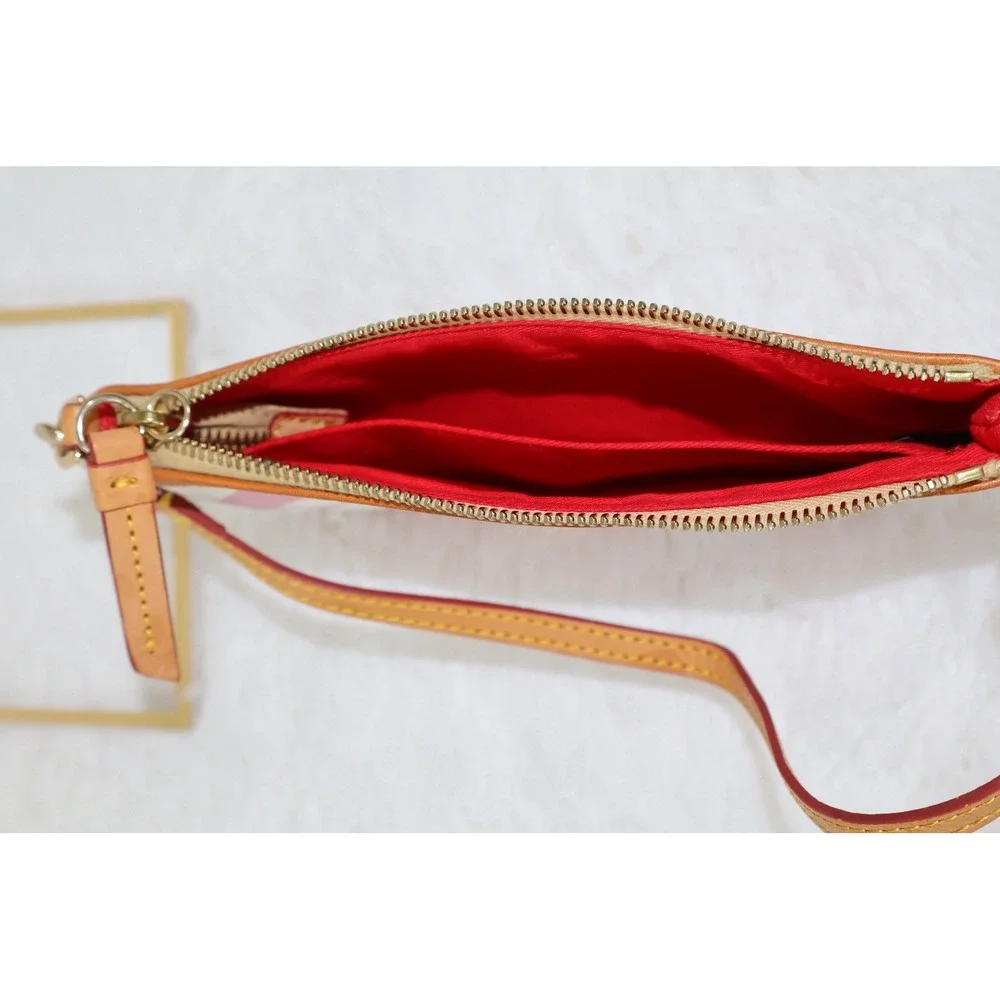 Dooney & Bourke Chevron Stripe Pink & White Wristlet/Clutch